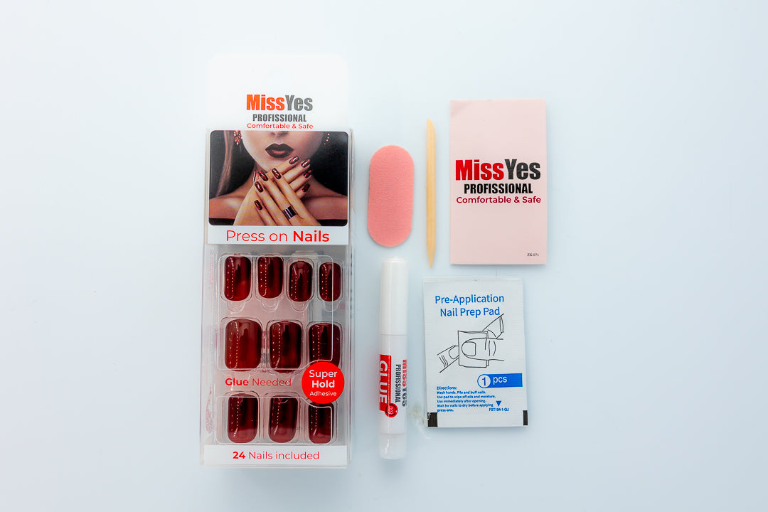 MissYes Press-On Nails Pink with Nude - Squoval