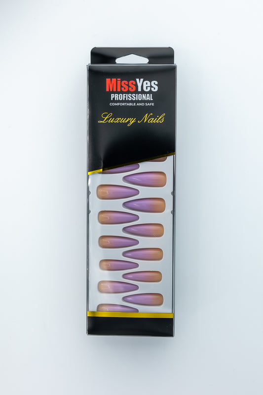 MissYes Press-On Nails Nude Purple - Stiletto