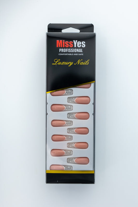 MissYes Press-On Nails Nude French - Coffin