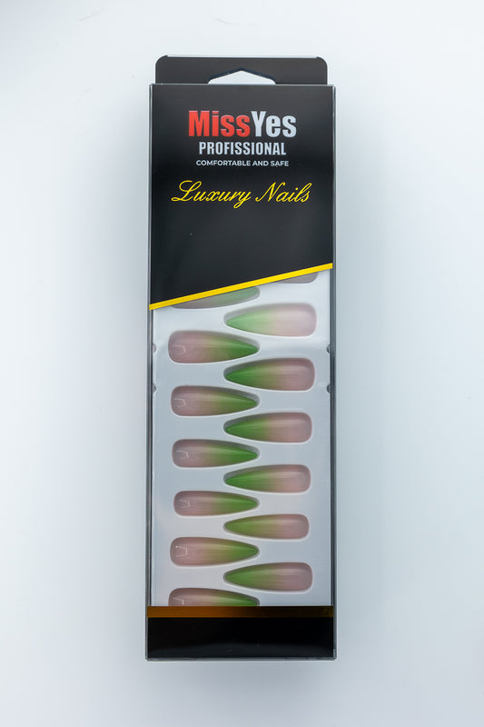 MissYes Press-On Nails Nude Green - Stiletto