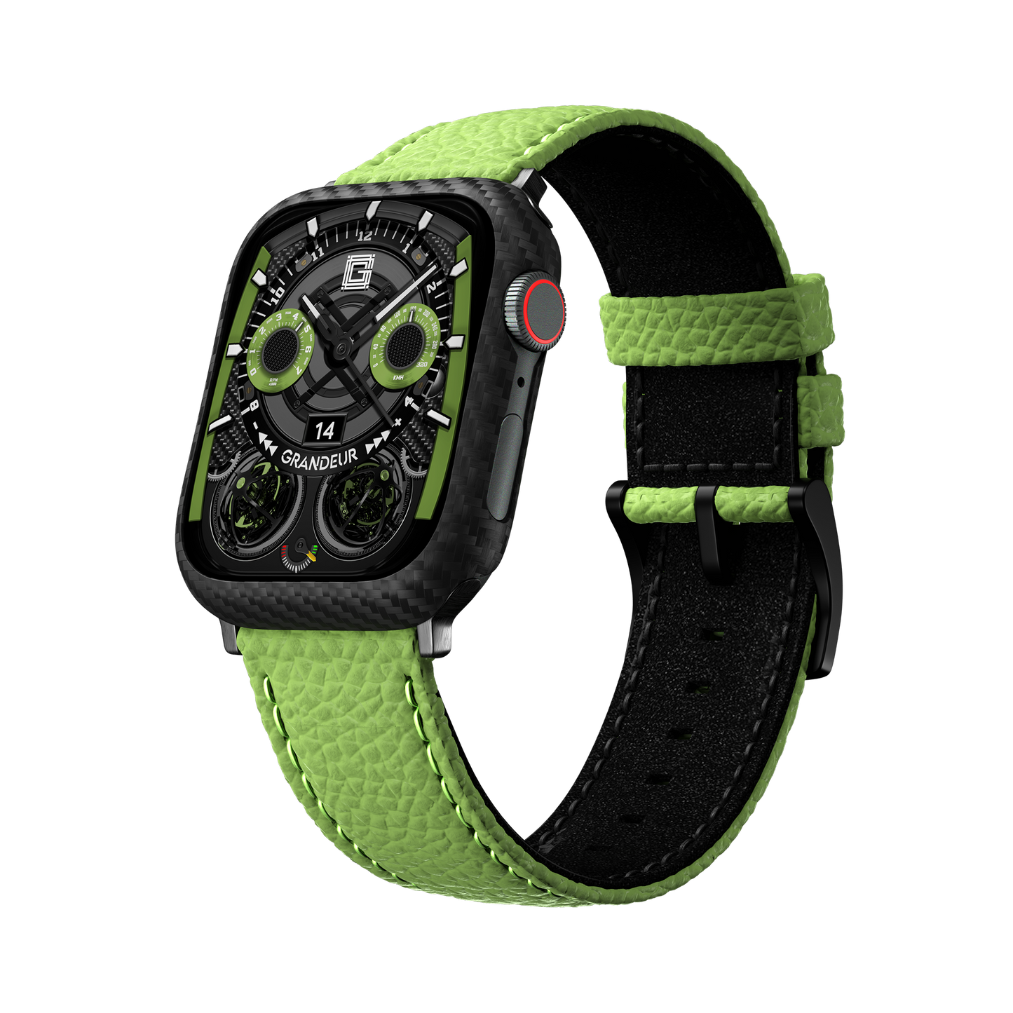 Togo Leather Apple Watch Strap - apple green