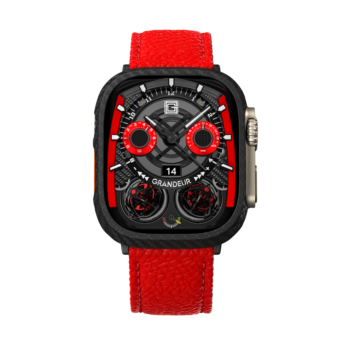 Togo Leather Apple Watch Strap - lipstick red