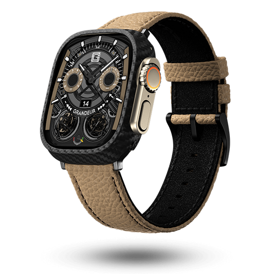 Togo Leather Apple Watch Strap - sand brown